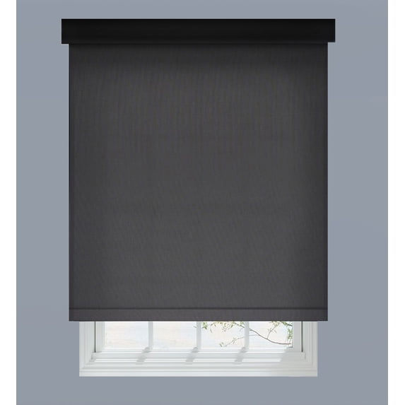 Linen Avenue Custom Cordless Cassette 1% Solar Roller Shade, 69 W x 66 H Charcoal