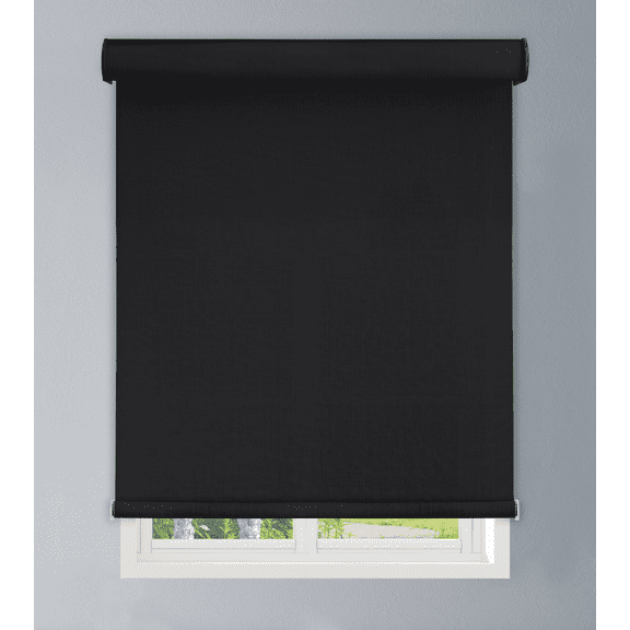 Linen Avenue Custom Cordless Cassette 1% Solar Roller Shade, 71 W x 78 H Black