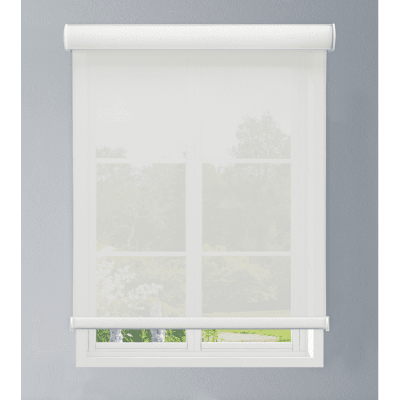 Linen Avenue Custom Cordless Cassette 5% Solar Roller Shade, 20 W x 78 H White