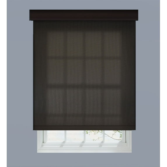 Linen Avenue Custom Cordless Cassette 5% Solar Roller Shade, 35 W x 66 H Shadow