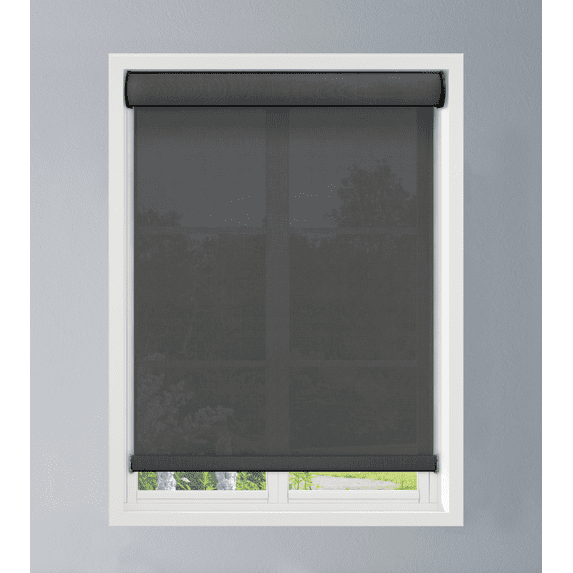 Linen Avenue Custom Cordless Cassette 5% Solar Roller Shade, 36 W x 78 H Charcoal