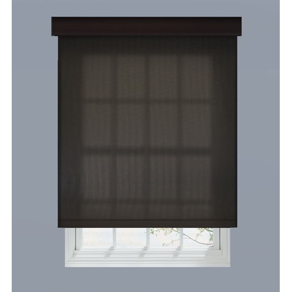 Linen Avenue Custom Cordless Cassette 5% Solar Roller Shade, 39 W x 78 H Shadow