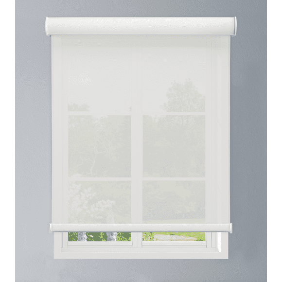 Linen Avenue Custom Cordless Cassette 5% Solar Roller Shade, 66 W x 66 H White
