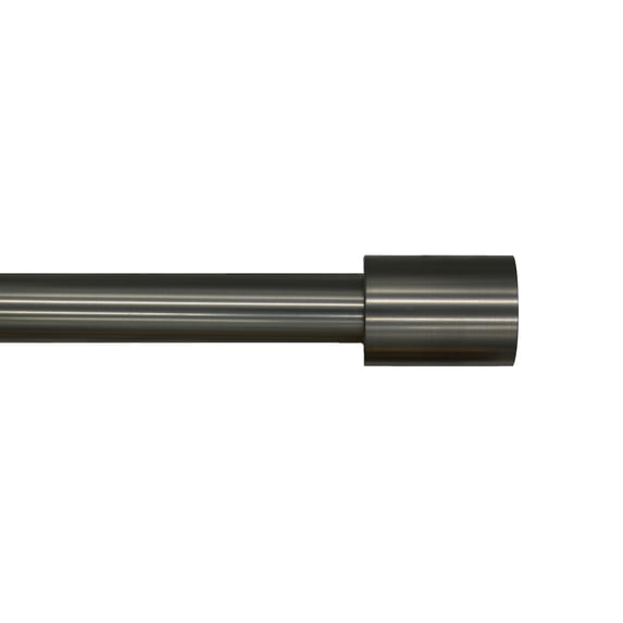 Linen Avenue Cylinder Single Window Curtain Rod Set, 48 to 86-inch, Antique Silver
