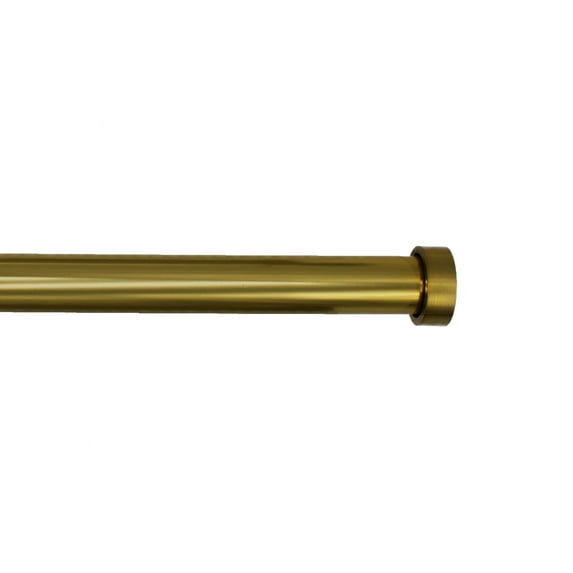 Linen Avenue End Cap Single Window Curtain Rod Set, 48 to 86-inch, Brass