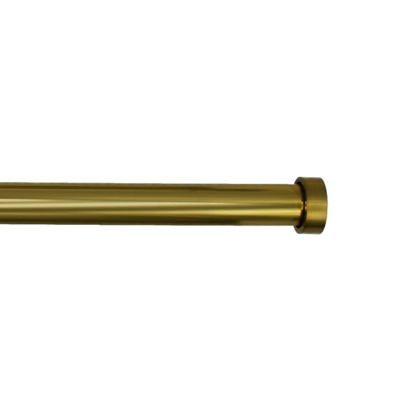 Linen Avenue End Cap Single Window Curtain Rod Set, 48 to 86-inch, Brass