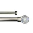thumbnail image 1 of Linen Avenue Faceted Acrylic Double Window Curtain Rod Set, 28 to 48-inch, Polished Nickel, 1 of 5