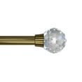 thumbnail image 1 of Linen Avenue Faceted Acrylic Single Window Curtain Rod Set, 66 to 120-inch, Brass, 1 of 5