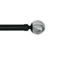 thumbnail image 1 of Linen Avenue Grey Marble Single Window Curtain Rod Set, 66 to 120-inch, Matte Black, 1 of 5