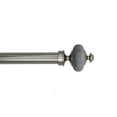 thumbnail image 1 of Linen Avenue Grey Stone Cap Single Window Curtain Rod Set, 48 to 86-inch, Polished Nickel, 1 of 5