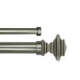 thumbnail image 1 of Linen Avenue Metal Square Double Window Curtain Rod Set, 66 to 120-inch, Polished Nickel, 1 of 5