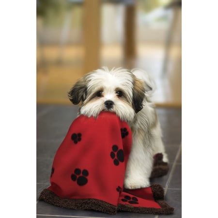 Linen Avenue Plush Pet Blanket, Red
