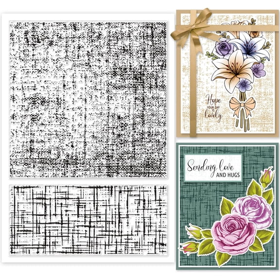 Linen Background Clear Stamps Cloth Frame Background Silicone Stamp Seals for DIY Cards Making DIY Scrapbooking Photo Journal Album Decoration