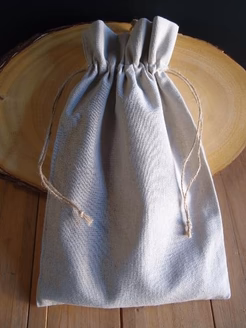 Burlap Fabric Linen Drawstring Gift Bags with Jute Drawstrings, Natural, 8 in x 12 in