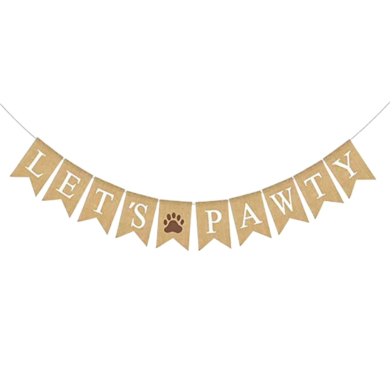 Linen Banner And Print Puppy Happy Birthday Party Decorations