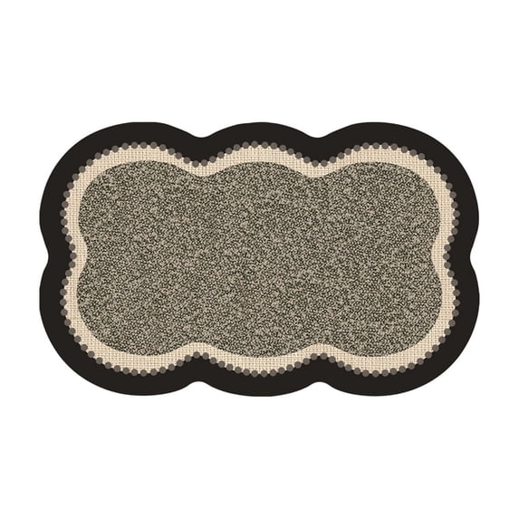 Linen Bathroom Mat Non Slip Absorbent Entrance Rug, 23.62x15.74" - Quick Dry, Machine Washable Bedroom Floor Mat - Gray/Green/Brown