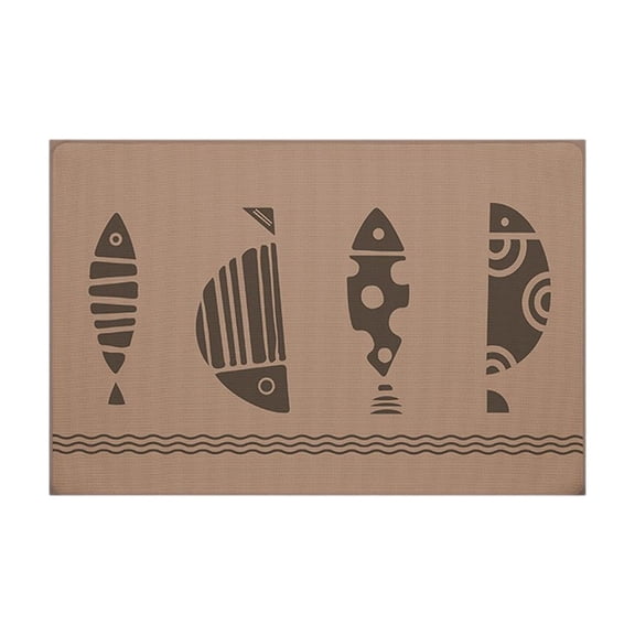 Linen Bathroom Mat Non Slip Absorbent Floor Mat 23.6x15.7 Inch Brown