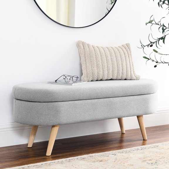 Linen Bench with Storage | Smooth Appearance, Footrest or Seat