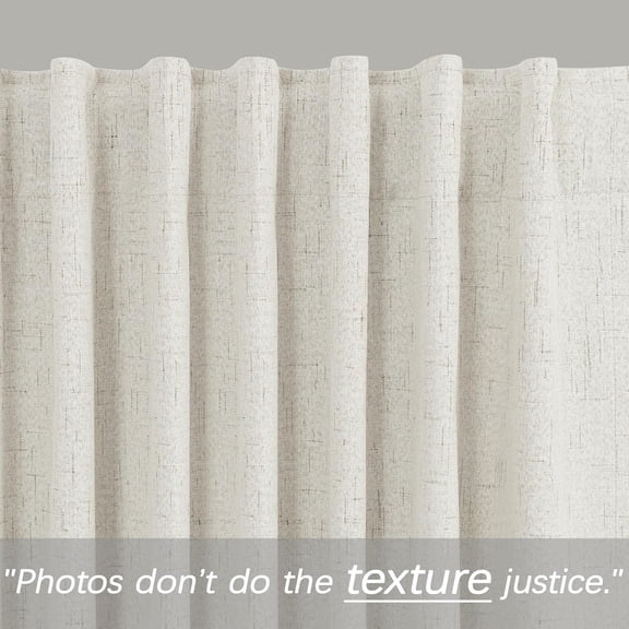 Linen Blackout Black Out Curtains 96 Inch Long 2 Panel Set,Floor to Ceiling Curtain for Living Room,Rustic Pottery Textured Sliding Barn Door Curtain Drapes Bedroom Furniture Decor Cream Beige