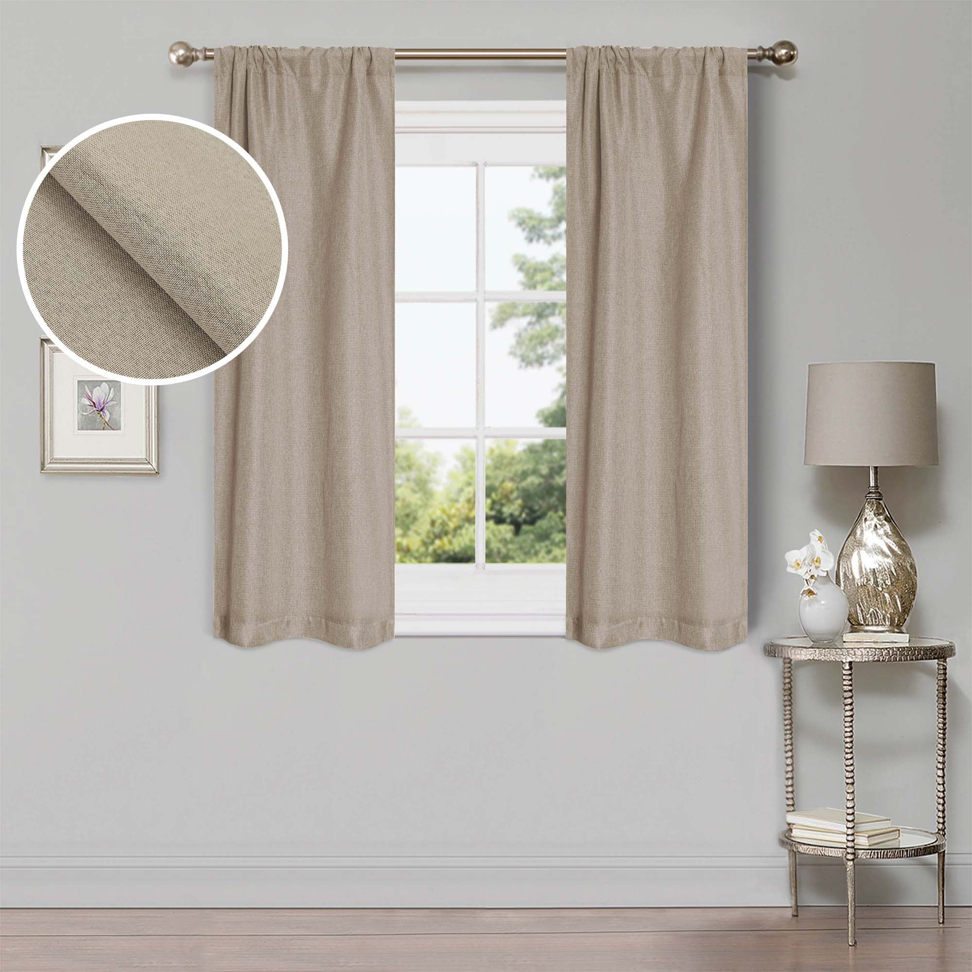 Blue Nile Mills Linen Blackout Curtain Panels