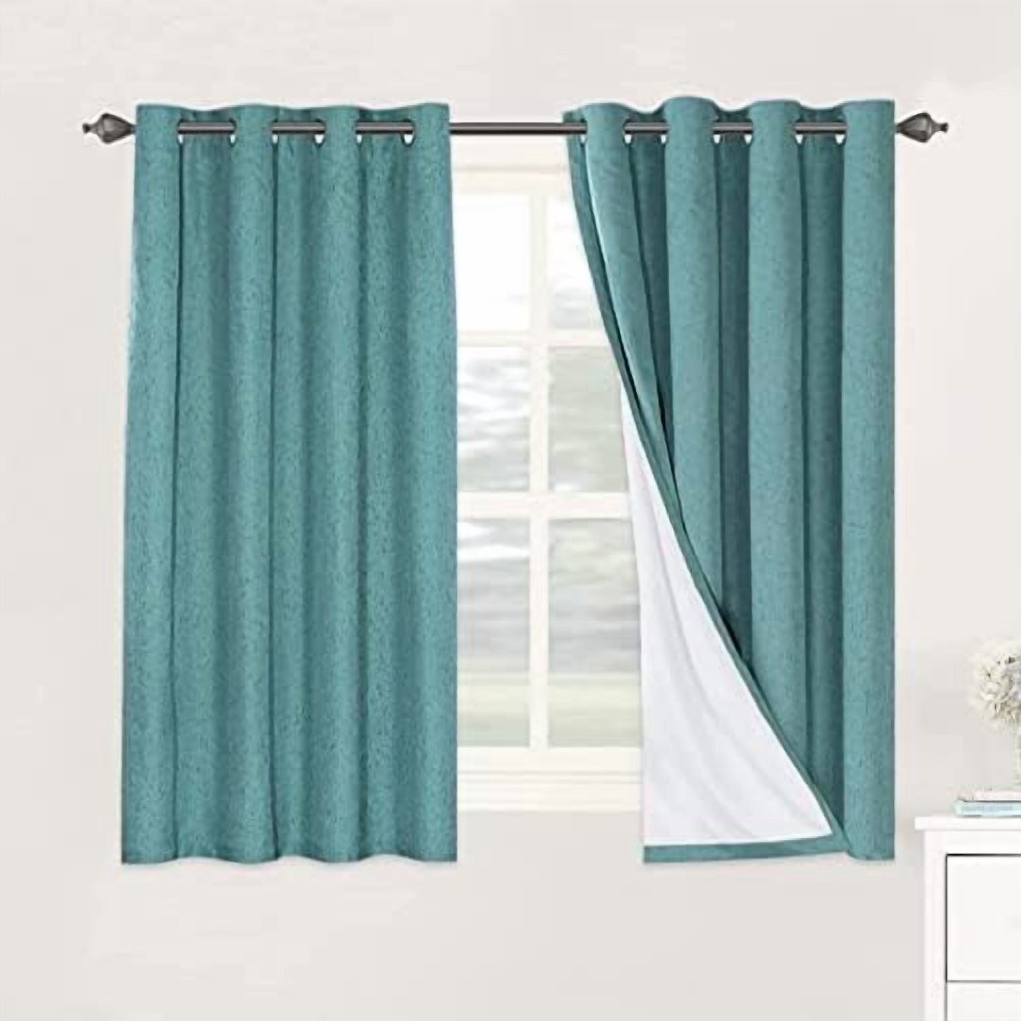Linen Blackout Curtains 54 Inches Long 100% Absolutely Blackout Thermal