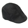thumbnail image 1 of Linen Blend Beret Cap, Breathable Peaked Hat, Winter Ear Protection Headwear, Unisex Light Warm Comfortable Headgear for Outing Leisure Outdoor Activity Cold Resistant Casual Hat,Black, 1 of 7