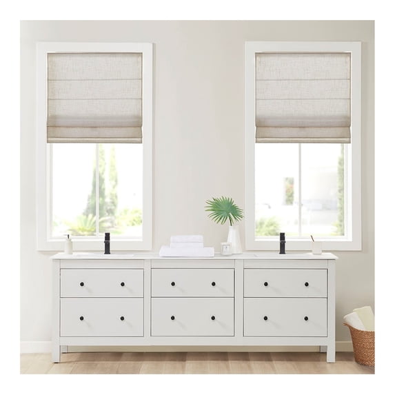 Linen Blend Light Filtering Cordless Shade Natural 35x64"