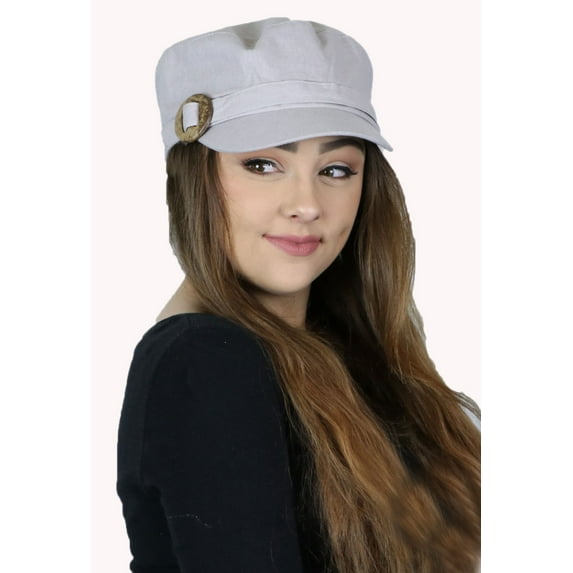 Linen Blend Military Cadet Hat (LIGHT GRAY)