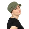 thumbnail image 1 of Linen Blend Military Cadet Hat (Olive Green), 1 of 5