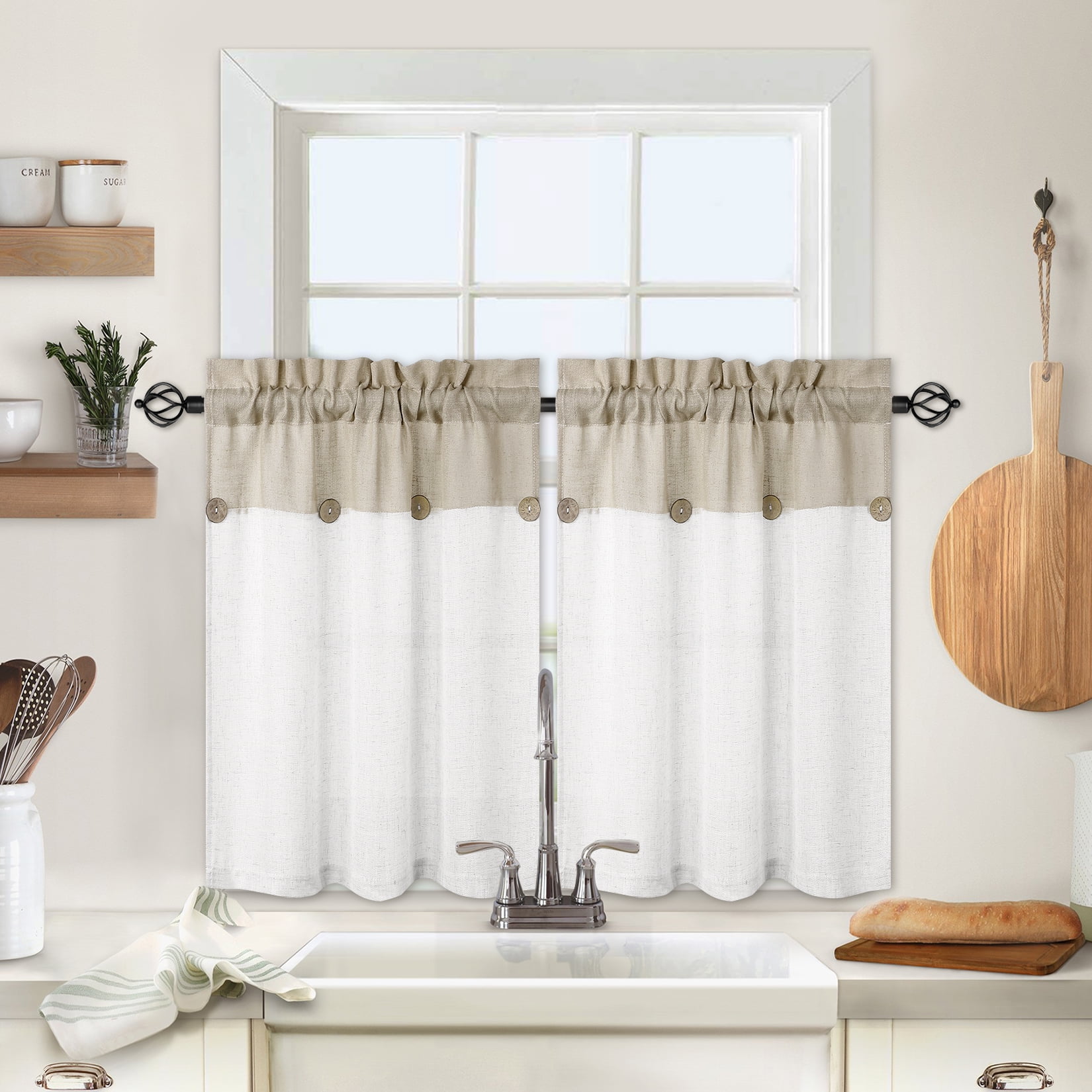 Farmhouse Bathroom Window Curtainsnull