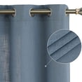 thumbnail image 1 of Linen Blend Textured Grommet Window Curtain Panels for Kitchen Living Room Bedroom Farmhouse Window Treatment Drapes, 37 x 72 Inch, 2 Panels,Blue, 1 of 7