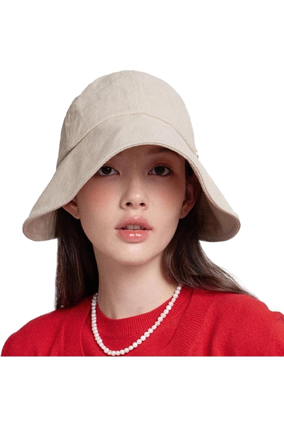 Linen Blend Victorian Bonnet Hat Sun Cap, Foldable Summer Visor | Katy