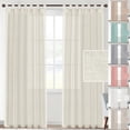 thumbnail image 1 of Linen Blended Half-transparent Curtain Cloth Room Bedroom Curtain Solid Color Light Luxury Window Curtain Window - 2 Pieces 52"*63", 1 of 9
