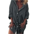 thumbnail image 1 of Linen Blouses White Blouse for Women Dressy Elegant Short Sleeve Shirts for Women Pack Women Workout Tops Black, 1 of 6
