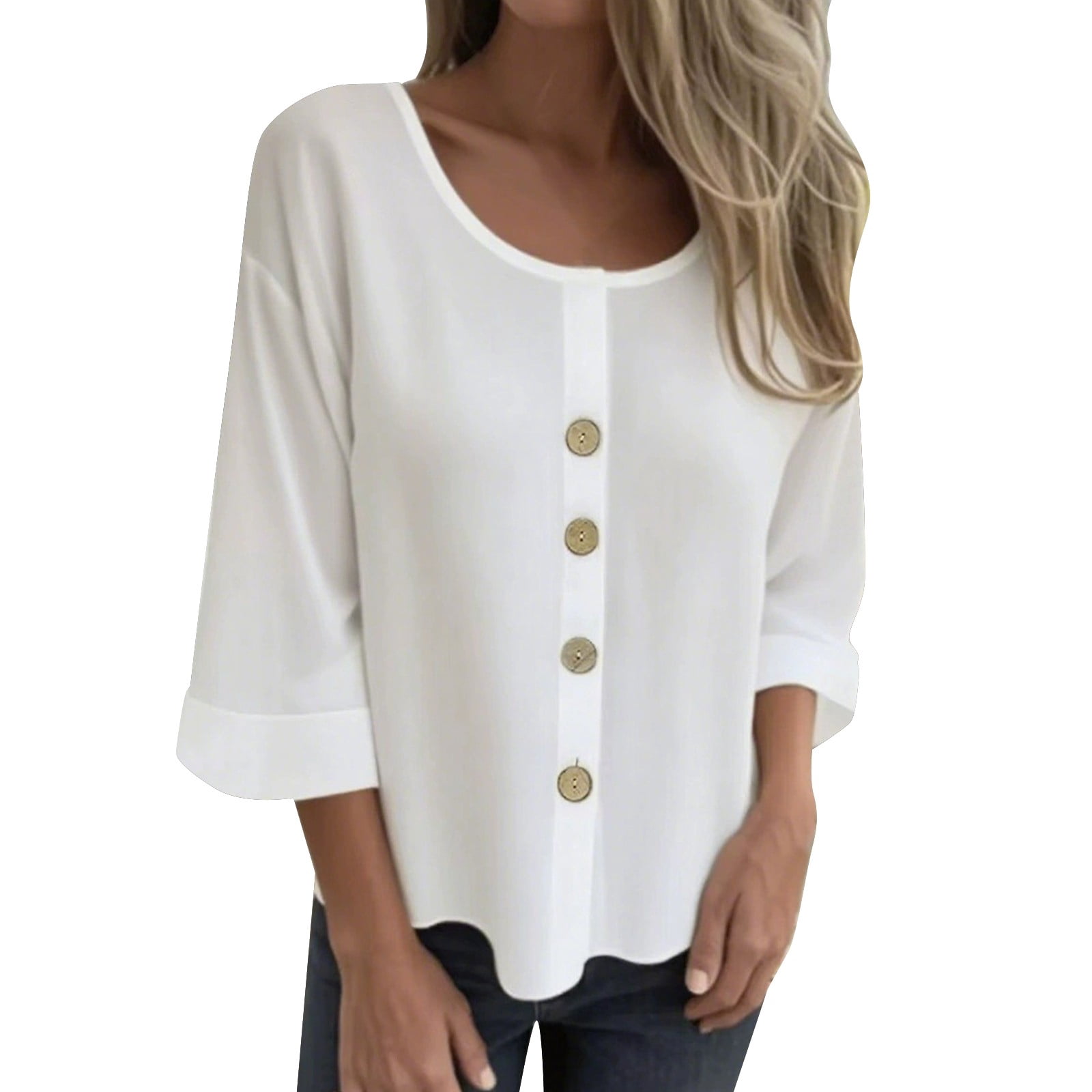 Classic Linen White Blouse – Women’s Elegant Linen Top main image 1