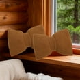 thumbnail image 1 of Linen Bow Pillow, Solid Color Sofa Cushion, Decorative Lumbar Pillow for Office and Home, Washable, 16x12 Inches, Mother's Day Gift, 1 of 1