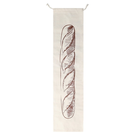Linen Bread Bag | Reusable French Stick Storage Bag with Drawstring Closure for Buns, Rolls & Baked Goods | Natural Fabric Keeps Bread Fresh | Kitchen & Picnic Use