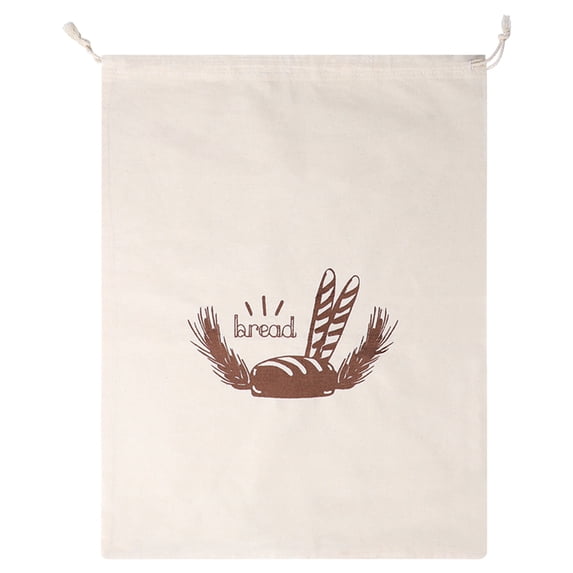 Linen Bread Bag | Reusable French Stick Storage Bag with Drawstring Closure for Buns, Rolls & Baked Goods | Natural Fabric Keeps Bread Fresh | Kitchen & Picnic Use