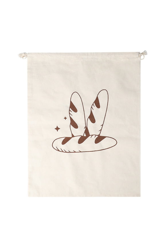 Linen Bread Bag Reusable, Gaqring Natural Linen Drawstring Storage Bag, Breathable French Stick Bun Cookie Bags for Fresh Baked Goods Kitchen Picnic