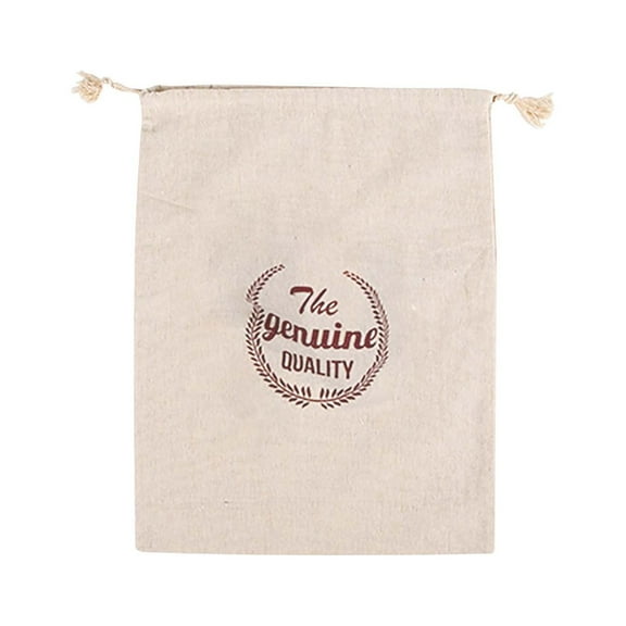 Linen Bread Bag Reusable, Large Capacity Drawstring Bread Storage Bag, Natural Unbleached Fabric Bread, Multi-Purpose Kitchen Food Storage Container, Eco-Friendly to Plastic Bags for Home Use