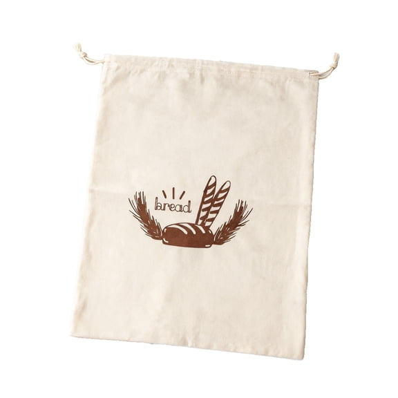 Linen Bread Bags, Reusable Cotton Canvas Bread Storage for Sourdough, Baguette, Baking, Snacks, and Sandwiches - Eco-Friendly Cloth Bread Basket Liners with Drawstring Closure