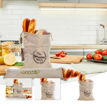 Linen Bread Bags, Reusable Food Storage for Homemade Bread, Speical Oil-proof Design, Baguette Bread Storage Bag Container