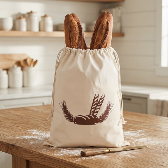 Linen Bread Bags for Homemade Bread Container, 15 X11 Inches Unbleached & Reusable Bread Storage, Natural Large Storage for Artisan Bread