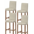 thumbnail image 1 of Linen Buffalo Check Bar Stool Covers Set of 4, Retro Black Lines Grid Pattern Stretch Washable Bar Chair Covers with Backs, Removable Pub Counter Height Chair Cover for Kitchen Dining Room Cafe, 1 of 7