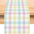 thumbnail image 1 of Linen Buffalo Check Plaid Spring Table Runner 108 Inches Long Farmhouse Spring Summer Easter Home Kitchen Dining Room Table Decorations, 1 of 5