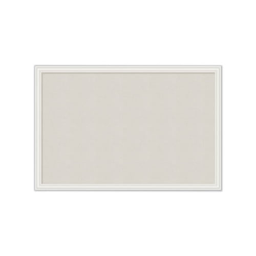 Linen Bulletin Board with Decor Frame 30 x 20, Natural Surface/White ...