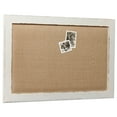 thumbnail image 1 of Linen Bulletin Boards for Walls 18 x 29 inches Wooden Frame, White Pin Board Decorative Cork Board for Office Home Kitchen, Message Notice Vision Board, Wall Organizer Display Board, 1 of 9
