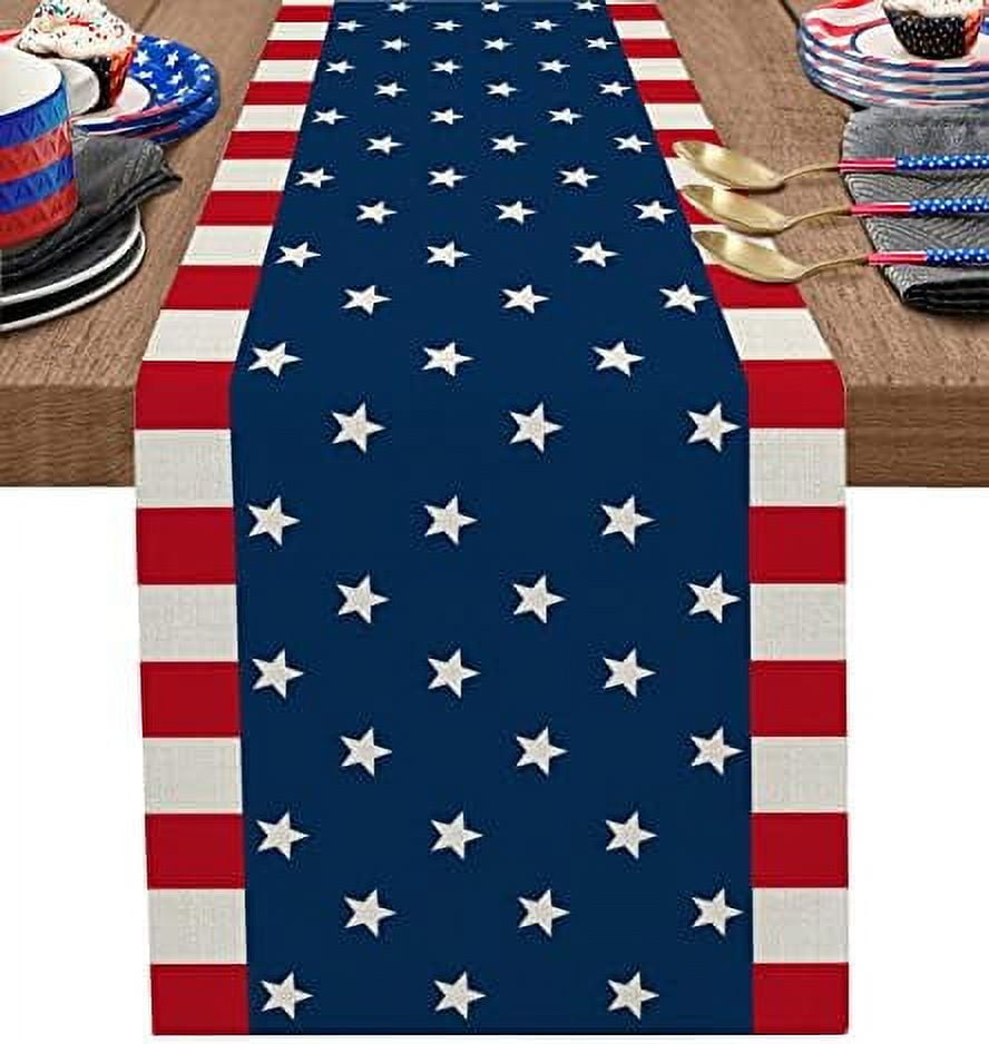 Linen Burlap Table Runner Christmas Dresser Scarf Table Decorations for Everyday Use 13x90 Inch