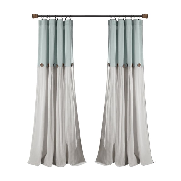 Open Box Linen Button Window Curtain Panel Linen Single 40X45