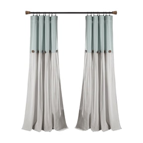 Linen Button Window Curtain Panel Single Dark Linen 40X108